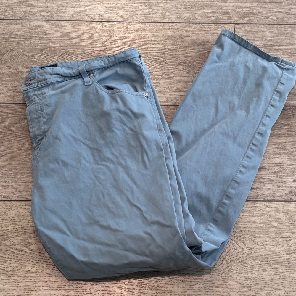 AG Adriano Goldschmied Everett Slim Straight Mens 42x32 Blue Pants Preppy Casual